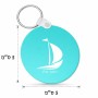 מחזיק מפתחות בצורת עיגול בעיצוב אישי עם השם שלך בעיצוב סירה גודל המחזיק 5 × 5 ס"מ