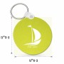 מחזיק מפתחות בצורת עיגול בעיצוב אישי עם השם שלך בעיצוב סירה גודל המחזיק 5 × 5 ס"מ