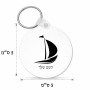 מחזיק מפתחות בצורת עיגול בעיצוב אישי עם השם שלך בעיצוב סירה גודל המחזיק 5 × 5 ס"מ