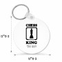 מחזיק מפתחות בצורת עיגול בעיצוב אישי עם השם שלך בעיצוב שחמט גודל המחזיק 5 × 5 ס"מ