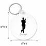מחזיק מפתחות בצורת עיגול בעיצוב אישי עם השם שלך בעיצוב ג'יימס בונד גודל המחזיק 5 × 5 ס"מ