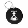 מחזיק מפתחות בצורת עיגול בעיצוב אישי עם השם שלך בעיצוב מלך הגריל גודל המחזיק 5 × 5 ס"מ