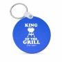 מחזיק מפתחות בצורת עיגול בעיצוב אישי עם השם שלך בעיצוב מלך הגריל גודל המחזיק 5 × 5 ס"מ