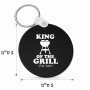 מחזיק מפתחות בצורת עיגול בעיצוב אישי עם השם שלך בעיצוב מלך הגריל גודל המחזיק 5 × 5 ס"מ