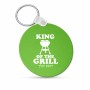 מחזיק מפתחות בצורת עיגול בעיצוב אישי עם השם שלך בעיצוב מלך הגריל גודל המחזיק 5 × 5 ס"מ