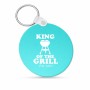 מחזיק מפתחות בצורת עיגול בעיצוב אישי עם השם שלך בעיצוב מלך הגריל גודל המחזיק 5 × 5 ס"מ