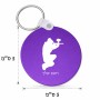 מחזיק מפתחות בצורת עיגול בעיצוב אישי עם השם שלך בעיצוב שחקן כאב כדור גודל המחזיק 5 × 5 ס"מ