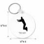 מחזיק מפתחות בצורת עיגול בעיצוב אישי עם השם שלך בעיצוב פארקורינג גודל המחזיק 5 × 5 ס"מ