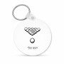 מחזיק מפתחות בצורת עיגול בעיצוב אישי עם השם שלך בעיצוב בריכה - ביליארד - גודל המחזיק 5 × 5 ס"מ