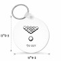 מחזיק מפתחות בצורת עיגול בעיצוב אישי עם השם שלך בעיצוב בריכה - ביליארד - גודל המחזיק 5 × 5 ס"מ