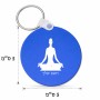 מחזיק מפתחות בצורת עיגול בעיצוב אישי עם השם שלך בעיצוב אימון יוגה גודל המחזיק 5 × 5 ס"מ