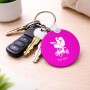 מחזיק מפתחות בצורת עיגול בעיצוב אישי עם השם שלך בעיצוב עגלת תינוק גודל המחזיק 5 × 5 ס"מ