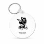 מחזיק מפתחות בצורת עיגול בעיצוב אישי עם השם שלך בעיצוב עגלת תינוק גודל המחזיק 5 × 5 ס"מ