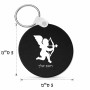 מחזיק מפתחות בצורת עיגול בעיצוב אישי עם השם שלך בעיצוב קופידון גודל המחזיק 5 × 5 ס"מ