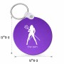 מחזיק מפתחות בצורת עיגול בעיצוב אישי עם השם שלך בעיצוב אישה שטן גודל המחזיק 5 × 5 ס"מ