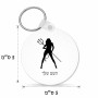 מחזיק מפתחות בצורת עיגול בעיצוב אישי עם השם שלך בעיצוב אישה שטן גודל המחזיק 5 × 5 ס"מ