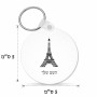 מחזיק מפתחות בצורת עיגול בעיצוב אישי עם השם שלך בעיצוב מגדל אייפל גודל המחזיק 5 × 5 ס"מ