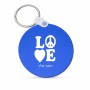 מחזיק מפתחות בצורת עיגול בעיצוב אישי עם השם שלך בעיצוב אהבה גודל המחזיק 5 × 5 ס"מ