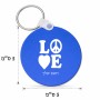 מחזיק מפתחות בצורת עיגול בעיצוב אישי עם השם שלך בעיצוב אהבה גודל המחזיק 5 × 5 ס"מ