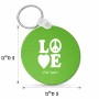 מחזיק מפתחות בצורת עיגול בעיצוב אישי עם השם שלך בעיצוב אהבה גודל המחזיק 5 × 5 ס"מ