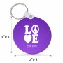 מחזיק מפתחות בצורת עיגול בעיצוב אישי עם השם שלך בעיצוב אהבה גודל המחזיק 5 × 5 ס"מ