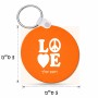 מחזיק מפתחות בצורת עיגול בעיצוב אישי עם השם שלך בעיצוב אהבה גודל המחזיק 5 × 5 ס"מ