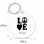 מחזיק מפתחות בצורת עיגול בעיצוב אישי עם השם שלך בעיצוב אהבה גודל המחזיק 5 × 5 ס"מ