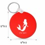 מחזיק מפתחות בצורת עיגול בעיצוב אישי עם השם שלך בעיצוב בתולת ים - אישה גודל המחזיק 5 × 5 ס"מ