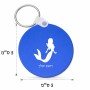 מחזיק מפתחות בצורת עיגול בעיצוב אישי עם השם שלך בעיצוב בתולת ים - אישה גודל המחזיק 5 × 5 ס"מ