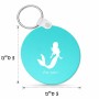 מחזיק מפתחות בצורת עיגול בעיצוב אישי עם השם שלך בעיצוב בתולת ים - אישה גודל המחזיק 5 × 5 ס"מ
