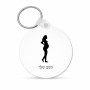 מחזיק מפתחות בצורת עיגול בעיצוב אישי עם השם שלך בעיצוב אישה בהריון גודל המחזיק 5 × 5 ס"מ
