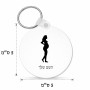 מחזיק מפתחות בצורת עיגול בעיצוב אישי עם השם שלך בעיצוב אישה בהריון גודל המחזיק 5 × 5 ס"מ
