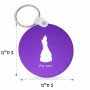 מחזיק מפתחות בצורת עיגול בעיצוב אישי עם השם שלך בעיצוב נסיכה גודל המחזיק 5 × 5 ס"מ