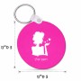 מחזיק מפתחות בצורת עיגול בעיצוב אישי עם השם שלך בעיצוב אהבת נשים גודל המחזיק 5 × 5 ס"מ