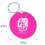 מחזיק מפתחות בצורת עיגול בעיצוב אישי עם השם שלך בעיצוב אנג'ל מוזיקלי גודל המחזיק 5 × 5 ס"מ