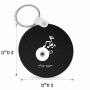 מחזיק מפתחות בצורת עיגול בעיצוב אישי עם השם שלך בעיצוב תקליטור - אזור מוזיקה גודל המחזיק 5 × 5 ס"מ