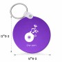 מחזיק מפתחות בצורת עיגול בעיצוב אישי עם השם שלך בעיצוב תקליטור - אזור מוזיקה גודל המחזיק 5 × 5 ס"מ