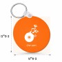 מחזיק מפתחות בצורת עיגול בעיצוב אישי עם השם שלך בעיצוב תקליטור - אזור מוזיקה גודל המחזיק 5 × 5 ס"מ
