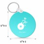 מחזיק מפתחות בצורת עיגול בעיצוב אישי עם השם שלך בעיצוב תקליטור - אזור מוזיקה גודל המחזיק 5 × 5 ס"מ
