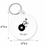 מחזיק מפתחות בצורת עיגול בעיצוב אישי עם השם שלך בעיצוב תקליטור - אזור מוזיקה גודל המחזיק 5 × 5 ס"מ