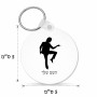 מחזיק מפתחות בצורת עיגול בעיצוב אישי עם השם שלך בעיצוב רקדן גודל המחזיק 5 × 5 ס"מ