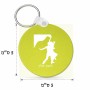 מחזיק מפתחות בצורת עיגול בעיצוב אישי עם השם שלך בעיצוב אישה רוקדת עם גבר גודל המחזיק 5 × 5 ס"מ