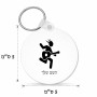 מחזיק מפתחות בצורת עיגול בעיצוב אישי עם השם שלך בעיצוב נגן גיטרה גודל המחזיק 5 × 5 ס"מ