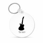 מחזיק מפתחות בצורת עיגול בעיצוב אישי עם השם שלך בעיצוב גיטרה גודל המחזיק 5 × 5 ס"מ