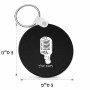 מחזיק מפתחות בצורת עיגול בעיצוב אישי עם השם שלך בעיצוב מיקרופון גודל המחזיק 5 × 5 ס"מ