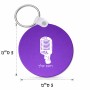 מחזיק מפתחות בצורת עיגול בעיצוב אישי עם השם שלך בעיצוב מיקרופון גודל המחזיק 5 × 5 ס"מ