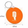 מחזיק מפתחות בצורת עיגול בעיצוב אישי עם השם שלך בעיצוב מיקרופון גודל המחזיק 5 × 5 ס"מ