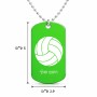 שרשרת דיסקיט מאלומיניום בעיצוב אישי עם השם שלך בעיצוב כדור כדורעף גודל הדיסקיט 2.9 × 5 ס"מ