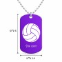 שרשרת דיסקיט מאלומיניום בעיצוב אישי עם השם שלך בעיצוב כדור כדורעף גודל הדיסקיט 2.9 × 5 ס"מ