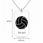 שרשרת דיסקיט מאלומיניום בעיצוב אישי עם השם שלך בעיצוב כדור כדורעף גודל הדיסקיט 2.9 × 5 ס"מ